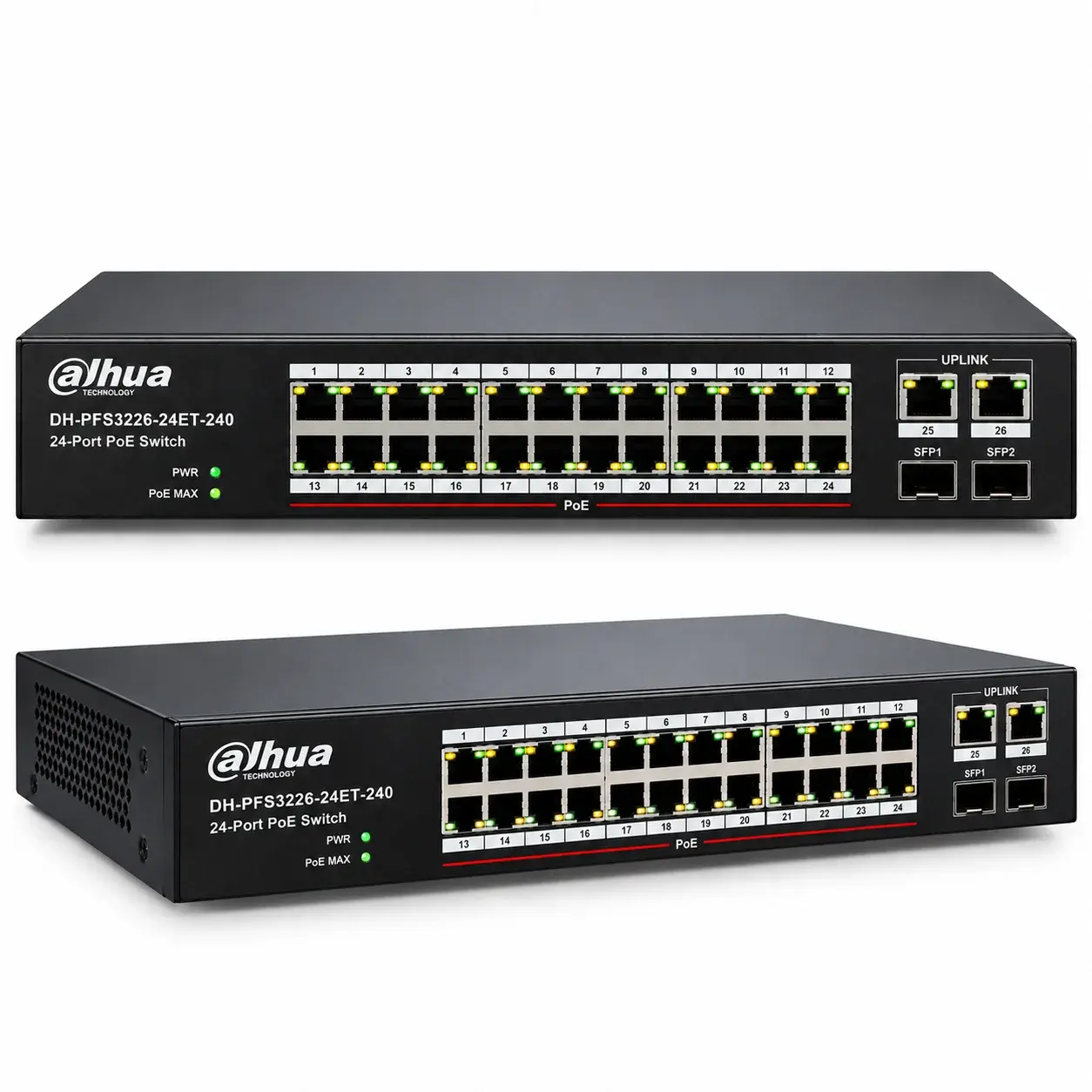 Dahua DH-PFS3226-24ET-240 24-port PoE switch with uplink and SFP ports