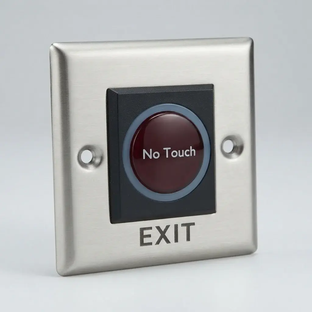 Dahua no-touch exit button on stainless-steel plate