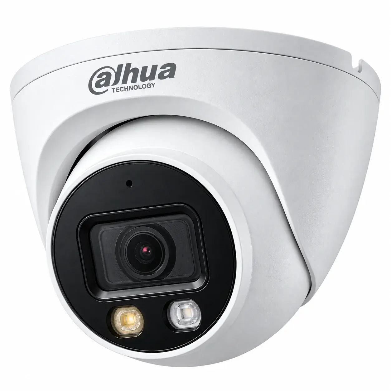 Dahua turret camera with one warm-light LED and one white illuminator